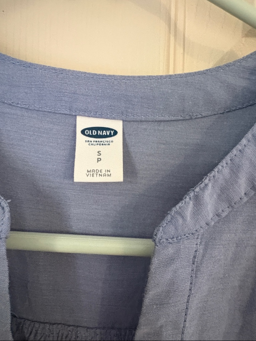 Old Navy Light Blue Ruffle Sleeve Tie-Waist Mini Dress - Picture 2 of 5